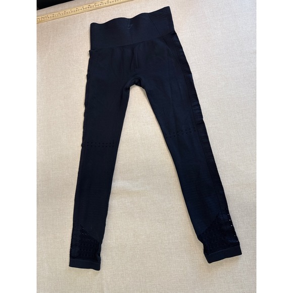 Gymshark Pants - Gymshark Energy+ Seamless Leggings Womens Black High Waisted Eyelet Workout Yoga